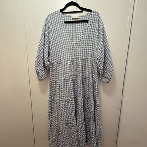 By Together Light Blue Gingham Midi Dress